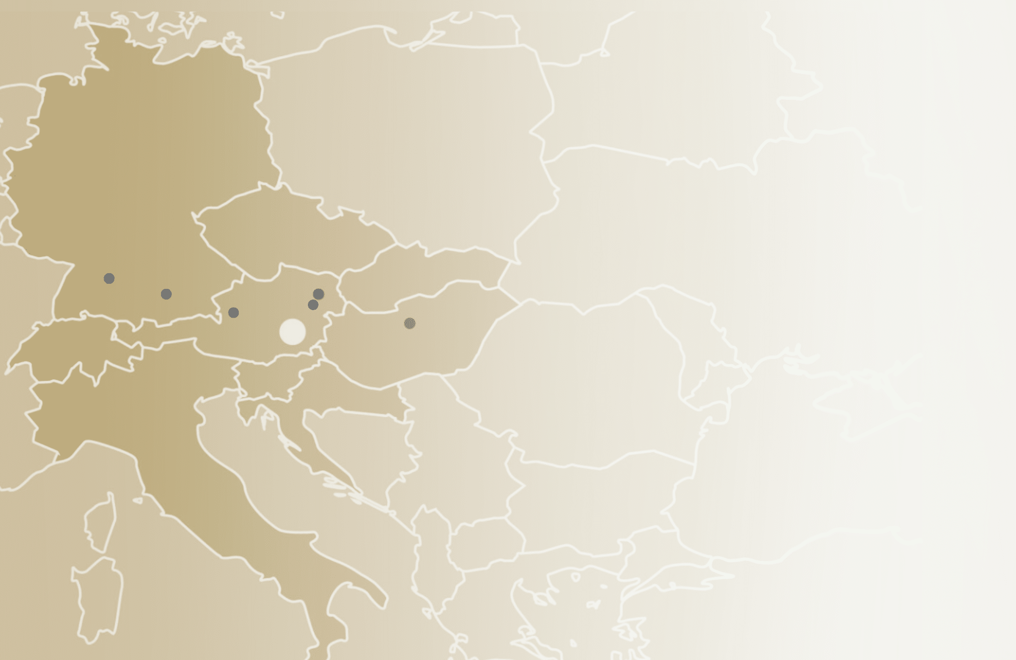 Landkarte mit Deutschland, Österreich, Ungarn